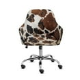 thumbnail image 1 of Xoenoiee Brown Black Cow Pattern Print Stretch Back Dining Chair Covers with Armrest Accent Chair Cover Slipcover with Arm, Washable Upholstered Arm Dining Chair Protector for Dining Living Room, 1 of 7
