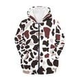 thumbnail image 1 of Xoenoiee Brown Cow Kids Hoodies Zip Up Jacket with Pocket for Boys Girls 6-7 Years Teens Long Sleeve Hooded Sweatshirt Fall Winter Active Wear Athletic Coat, 1 of 7