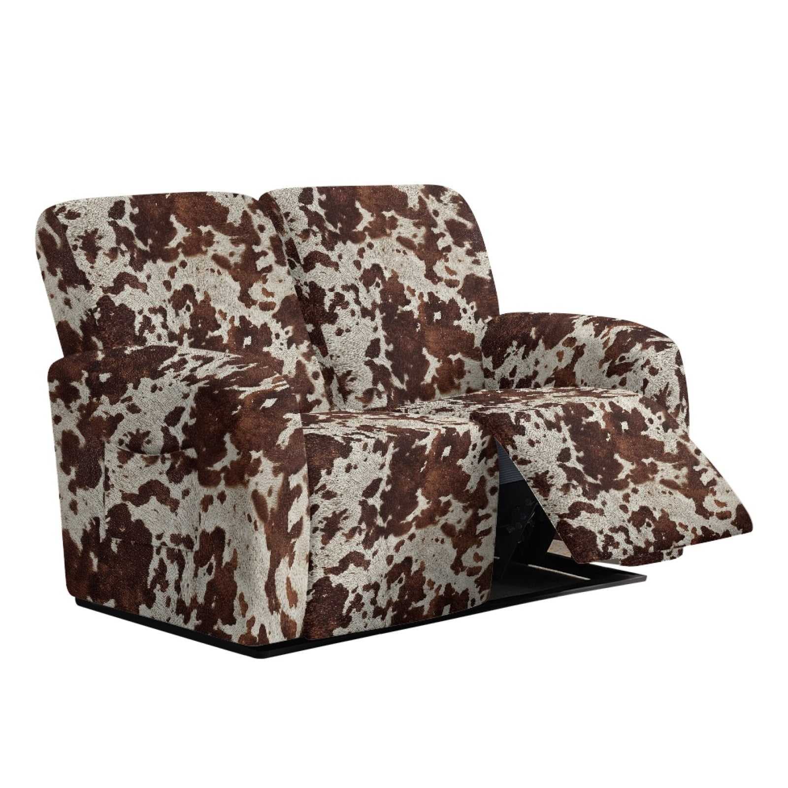 Xoenoiee Brown Cow Pattern 6-Piece Recliner Sofa Covers Stretch Reclining Couch Covers for 2 Cushion Reclining Sofa Slipcovers Furniture Covers Thick Soft Washable