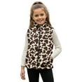 thumbnail image 1 of Xoenoiee Brown Cow Pattern Fleece Outerwear Vests for Girls, Big Little Kids Sleeveless Zipper Coat Jacket Winter Spring Fall Warm Fleece Vest with Pockets, 5-6 Years, 1 of 7