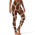 thumbnail image 1 of Xoenoiee Brown Giraffe Print Workout Leggings for Women, 1 of 6