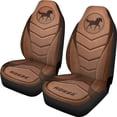thumbnail image 1 of Xoenoiee Brown Realistic Leather Textrue Horse Print Car Seat Covers Front Seats Only, Universal Fit Most Cars Truck SUV or Van, Soft Car Bucket Seats Cover Protector, 1 of 6