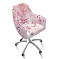 thumbnail image 1 of Xoenoiee Butterfly Cherry Blossom Print Curved Back Dining Chair Covers with Arms Bar Stool Covers with Armrest Reusable Modern Accent Vanity Chair Slipcover with Elastic Bottom, Easy to Install, 1 of 7