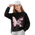 thumbnail image 1 of Xoenoiee Butterfly Cherry Blossom Print Girls Oversized Sweatshirt Crewneck Long Sleeve Side Slit Pullover Top, Loose Casual Y2K Fall Winter Clothes, 13-14 Years, 1 of 7