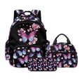 thumbnail image 1 of Xoenoiee Butterfly Cherry Blossom Print School Bag Backpack for Girls Bookbag College Students School Backpacks Set Lunch Box and Pencil Bag 3 in 1 Casual Rucksack Outdoor Daypack, 1 of 6