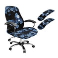 thumbnail image 1 of Xoenoiee Butterfly Daisy Flower Print 3 Pieces Computer Office Chair Covers with Armrest Pad Covers, Stretchable Chair Cover Stretch Rotating Chair Slipcover Desk Armchair Cover, Set of 3, Large, 1 of 6