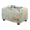 thumbnail image 1 of Xoenoiee Butterfly Daisy Print Ottoman Covers Slipcover Rectangle Jacquard Fabric Footstool Protector Covers Storage Stool Ottoman Covers Stretch with Elastic Bottom, S, 1 of 7
