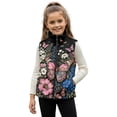 thumbnail image 1 of Xoenoiee Butterfly Flower Leaves Print Girls Fuzzy Sherpa Fleece Vest, Zip-Up Sleeveless Jacket with Stand Collar & Pockets, Cozy Warm Toddler Winter Outerwear, Size 9-10 Years, 1 of 7