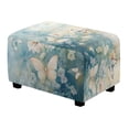 thumbnail image 1 of Xoenoiee Butterfly Flower Print Ottoman Cover Latest Jacquard Design High Stretch Folding Storage Footstool Protector Rectangle Removable Slipcover, Machine Washable, S, 1 of 7