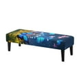 thumbnail image 1 of Xoenoiee Butterfly Flower Print Soft Stretch Dining Bench Cover, Waterproof Elastic Removable Seat Cushion Slipcover for Kitchen Dining Bench Seat Protector, 1 of 7