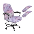 thumbnail image 1 of Xoenoiee Butterfly Marble Print Office Chair Cover Elastic Computer Chair Cover, 3 PCS Stretchable High Back Desk Chair Covers with Armrest Pad Covers for Boss Rotating Chair, S, 1 of 6