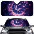 thumbnail image 1 of Xoenoiee Butterfly Moon Cherry Blossom Pattern Car Windshield Sunshade Foldable Car Sun Shade for Front Window Auto Sun Visor Heat Protection Blocks UV Rays and Keeps Vehicle Cool, 57.1 x 27.4 Inch, 1 of 7