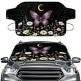 thumbnail image 1 of Xoenoiee Butterfly Moon Daisy Lavender Flower Print Car Windshield Snow Cover Windproof All Weather Winter Summer Front Window Automotive Covers Sun & Snow-Shade for Most Cars Trucks Vans and SUVs, 1 of 7
