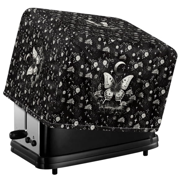 Xoenoiee Butterfly Moon Star Flower Print 2 Slice Toaster Cover with Drawstring Closure Bread Maker Cover Toaster Oven Dust Protection Bread Machine Accessories Small Appliance Covers Toaster Bag, S