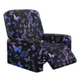 thumbnail image 1 of Xoenoiee Butterfly Music Note Pattern Recliner Slipcover Lazyboy Recliner Chair Cover 4 Piece Stretch Recliner Couch Covers Small Reclining Cover with Pockets Furniture Protector, 1 of 7