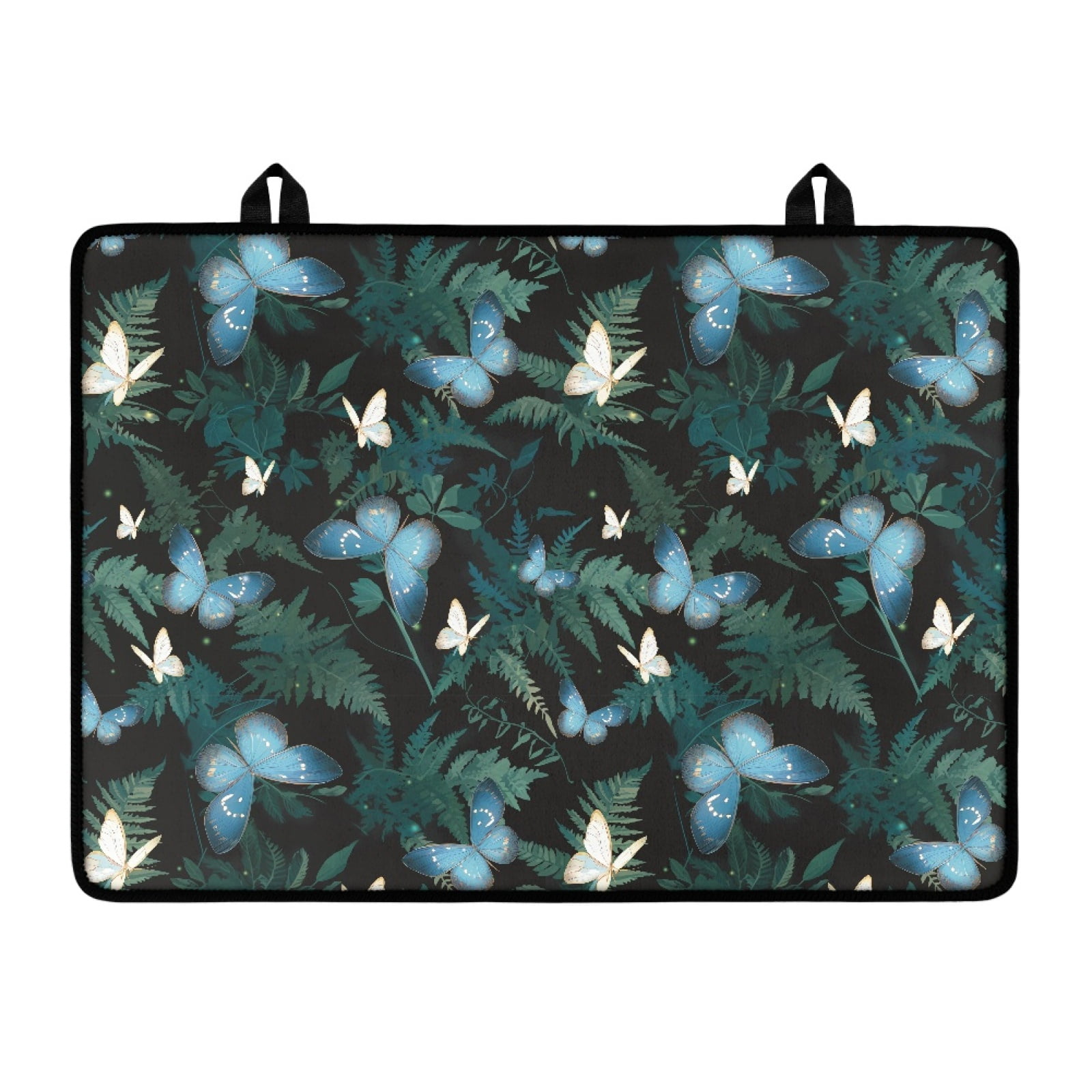 Xoenoiee Butterfly Palm Leaf Pattern Stove Top Covers for Electric Stove, 20.96 x 29.18 Inch Anti-Slip Mat for Glass Stove Top Protector Heat-Resistant Pad, Foldable Cooktop Cover, Dish Drying Mats