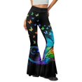 thumbnail image 1 of Xoenoiee Butterfly Print Flare Yoga Pants for Women Crossover High Waisted Bootleg Pants Bootcut Flare Yoga Leggings Tummy Control Workout Pants, S, 1 of 7