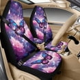 thumbnail image 1 of Xoenoiee Butterfly Rose Flower Print 5 Pieces Car Accessories Set PU Leather Auto Front Seat Covers, Seat Belt Covers and Armrest Cover, Universal Fit for Cars SUVs and Trucks, 1 of 7
