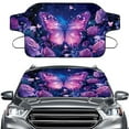 thumbnail image 1 of Xoenoiee Butterfly Rose Flower Print Windshield Cover for Ice and Snow, Large Size Car Windshield Snow Cover with Elastic Strap, Fits Most SUVs Trucks, 1 of 7