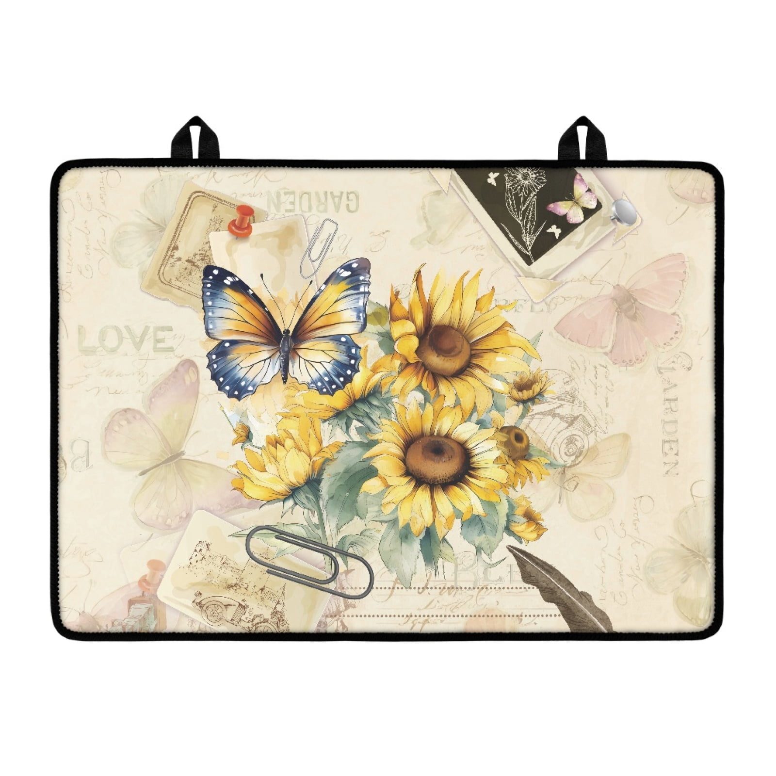 Xoenoiee Butterfly Sunflower Print Silicone Electric Stove Top Cover Mat, Stove Mat for Glass Top Stove, Stove Cover Cooktop Range Mat, Heat Resistant Stove Protector Mat, Kitchen Dish Drying Mats