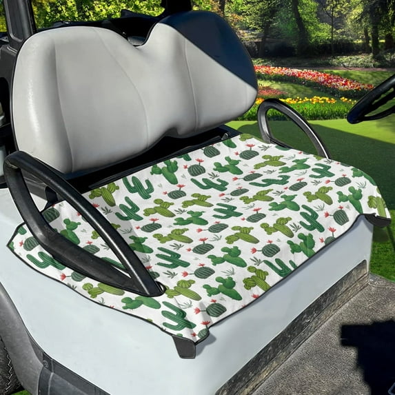 Xoenoiee Cactus Pattern Golf Cart Accessories Golf Cart Seat Towel Protector Anti-Hot Decorative Golf Cart Cover for Club Car Universal Fit Machine Washable