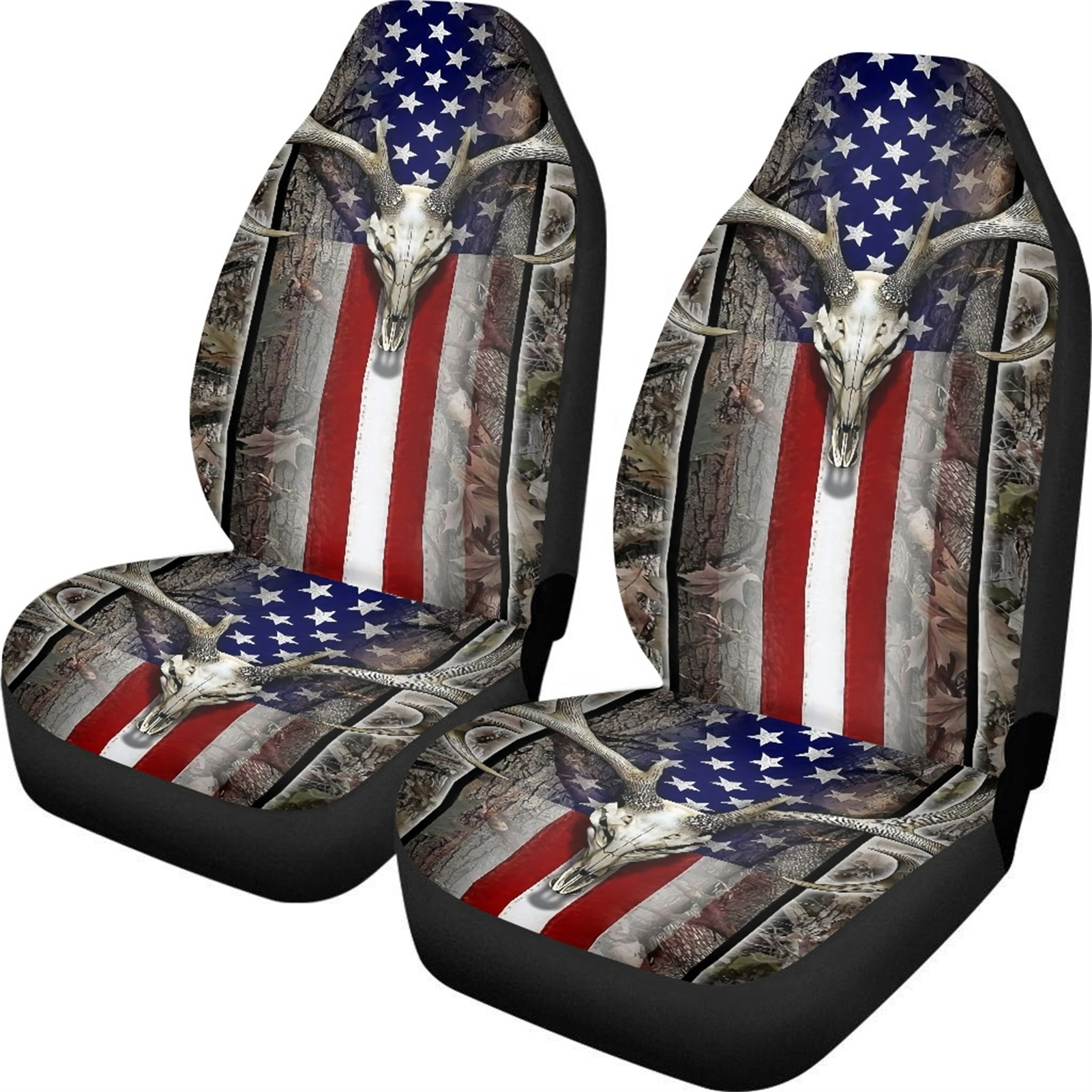 American Flag Skull Car Seat Cover