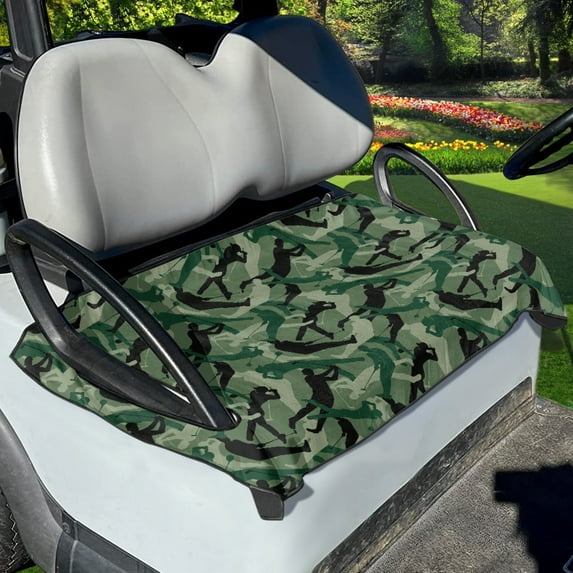 Xoenoiee Camo Golf Pattern Universal Fit Golf Cart Seat Cover for Most 2 Passenger Club Car Lightweight Soft Breathable Fabric Golf Cart Seat Towel Protector