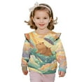 thumbnail image 1 of Xoenoiee Capybara Parachute Bubble Cloud Print Toddler Baby Girl Ruffle Sweatshirt Crewneck Long Sleeve Pullover Tops Little Kids Fall Winter Clothes, Size 1-2 Years, 1 of 7