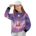 thumbnail image 1 of Xoenoiee Capybara Star Cloud Print Oversized Sweatshirts for Girls Crew Neck Long Sleeve Shirts Casual Loose Slit Pullover Top Fall Outfits, 5-6 Years, 1 of 7