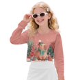 thumbnail image 1 of Xoenoiee Capybara Tree Gift Snowflake Print Girls Cropped Sweatshirt Pullover for Teen Long Sleeve Tops Fall Winter Clothes, 9-10 Years, 1 of 7