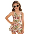 thumbnail image 1 of Xixirimido Capybara Watermelon Floral Print Girls One Piece Swimsuits with Skirt Sleeveless Swim Dress Modest Skirted Swimwear with Built-in Shorts UPF 50+ Bathing Suit, 6-7 Years, 1 of 7