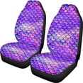 thumbnail image 1 of Xoenoiee Car Seat Cover Front Seat Only Set of 2 Purple Mermaid Fish Scale Print Auto Bucket Seat Cover Protector Universal Fit for Most Cars SUV Trucks, 1 of 6