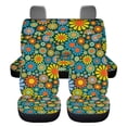 thumbnail image 1 of Xoenoiee Car Seat Covers for Front and Rear 4 PCS Set Vehicle Bucket Seat Cover Hippie Flowers Print Auto Seat Cover Split Rear Bench Seat Protector Universal Fit, 1 of 7