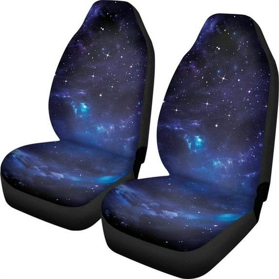 Xoenoiee Car Seat Covers for Front Seats, 2 Pack, Galaxy Pattern, Bucket Seat Cushion Protector, Universal Fits Most Car Truck Van and SUV