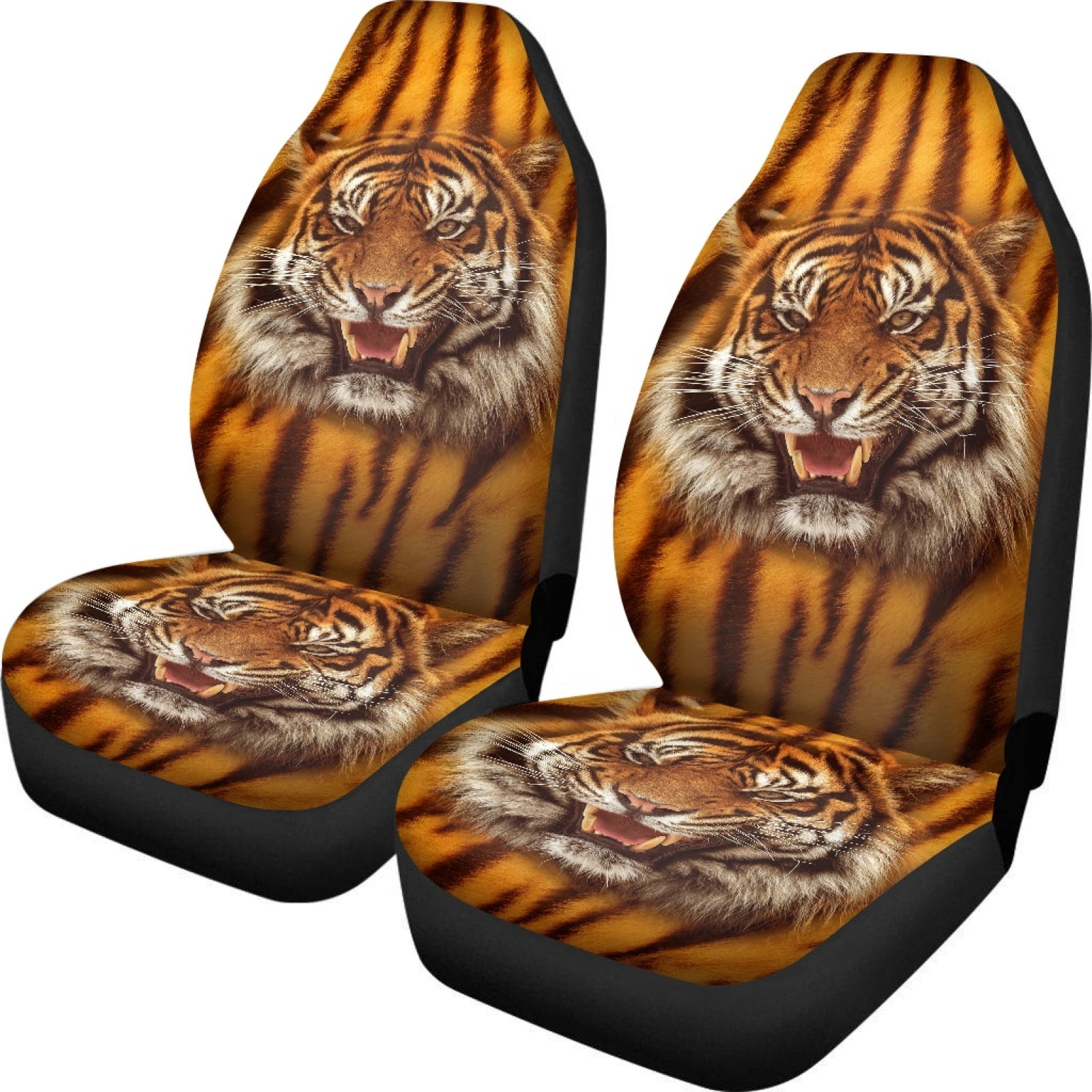Xoenoiee Car Seat Covers for Front Seats 2 Pieces, Tiger Print High ...
