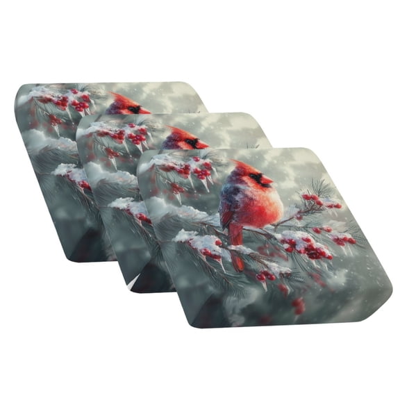 Xoenoiee Cardinal Berry Print Couch Cushion Covers Washable Sofa Cushion Covers Stretch Non-Slip Seat Slipcovers for Couch Sofa Seat, Removable Furniture Protector