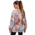thumbnail image 1 of Xoenoiee Cardinal Cherry Blossom Print Sweatshirt for Women Long Sleeve Crewneck Sweatshirt Women Causal Loose Fit Pullover Tunic Top Fall Clothes Shirts, Size S, 1 of 7