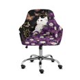 thumbnail image 1 of Xoenoiee Cat Butterfly Daisy Print Dining Chair Cover High Elasticity Curved Back Chair Cover Removable Dining Room Seat Slipcover Minimalist Armchair Slipcover for Home Living Room, 1 of 7