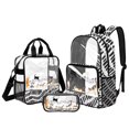 thumbnail image 1 of Xoenoiee Cat Music Note Piano Print 3PCS Clear Backpack for Boys, Transparent Backpack with Waterproof PVC, See Through Backpacks Rucksack Travel Daypack with Lunch Bag and Pencil Case, 1 of 5