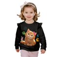 thumbnail image 1 of Xoenoiee Cat Paw Print Long Sleeve Sweatshirts for Girls Toddler Crew Neck Pullover Tops with Ruffle Sleeves Graphic Sweaters Outfits, Size 5-6 Years, 1 of 7