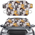 thumbnail image 1 of Xoenoiee Cat Print Car Windshield Snow Ice Cover, Folding Automobile Windshield Frost Cover Car Accessories Fits for Most Standard Vehicles, SUV, 1 of 7