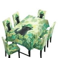 thumbnail image 1 of Xoenoiee Cat Shamrock Print 7 Pcs Table Cloth with Dining Chair Slipcovers Set Rectangle Tablecloth Stretchable Chair Protector Cover St. Patrick's Day Decoration Home Kitchen Dining Room Decoration, 1 of 6