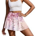 thumbnail image 1 of Xoenoiee Cherry Blossom Print Womens Pleated Tennis Skirt with Shorts High Waisted Athletic Golf Skorts Tummy Control Workout Skirts Plus Size, Size S, 1 of 7