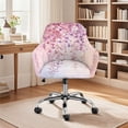 thumbnail image 1 of Xoenoiee Cherry Blossoms Pink Pattern Swivel Accent Dining Chair Cover Stretch Mid Back Accent Office Desk Chair Slipcover Soft Arm Chair Protector for Home Office, 1 of 7