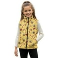 thumbnail image 1 of Xoenoiee Christmas Bee Candy Print Girls Polar Fleece Zipper Vest Kids Sleeveless Stand Collar Jacket Xmas Outerwear with Pockets for Travel Sports Running, Size 2T, 1 of 7