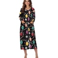 thumbnail image 1 of Xoenoiee Christmas Bulb Snowflake Print Women Zipper Robe Xmas Long Sleeve House Coats Robes Round Neck Bathrobe with Pockets Comfy Nightgown Sleepwear Plus Size, Size 4XL, 1 of 7