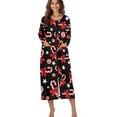 thumbnail image 1 of Xoenoiee Christmas Candy Cane Bow Star Print Zip Up Robes Nightgowns for Women Xmas Night Gown Long Sleeve Ladies Nightgowns Round Neck Sleepwear Sleep Dress, Size 2XL, 1 of 7