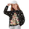 thumbnail image 1 of Xoenoiee Christmas Cat Snowflake Print Girls Oversized Crewneck Sweatshirt Xmas Y2k Long Sleeve Side Slit Pullover Drop Shoulder Sweatshirt for Teen Girl, 5-6 Years, 1 of 7