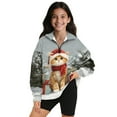 thumbnail image 1 of Xoenoiee Christmas Cat Tree Gift Print Girls Fall Sweatshirt Casual Half Zip Pullover Xmas Loose Long Sleeve Tops Lightweight Tunic Tops Activewear, Size 7-8 Years, 1 of 7