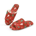 thumbnail image 1 of Xoenoiee Christmas Deer Tree Star Print Women's Open Toe Slippers Furry Slip-on Indoor Memory Foam House Shoes Cotton House Slippers with Anti-Skid Sole, 12-13 Women/11-12 Men, 1 of 7